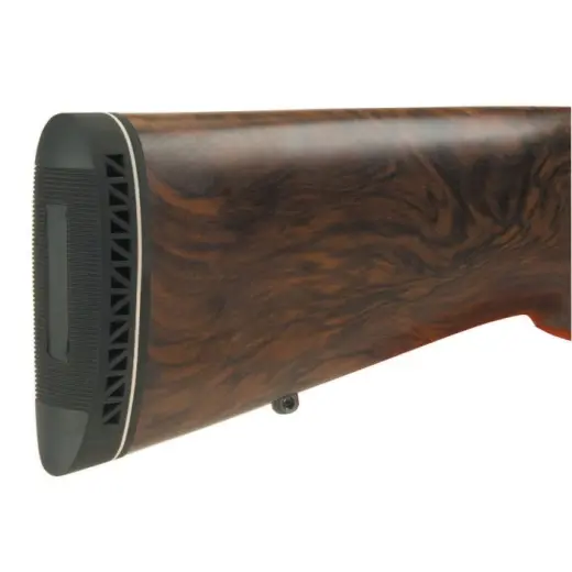 Černá protiskluzová botka s bílou linkou Pachmayr F250 je ideální volbou pro tlumení nízkého a středního zpětného rázu. Pro brokovnici nebo pušku.